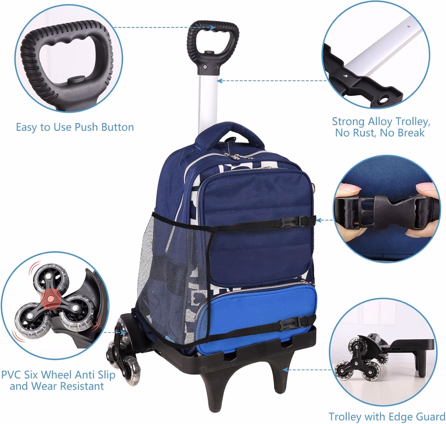 ¿Cómo se llama el carro para mochilas escolares?