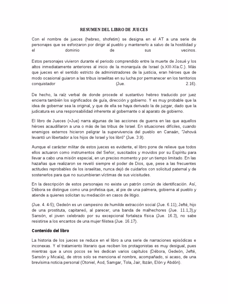 ¿Qué es el libro de jueces de la Biblia?