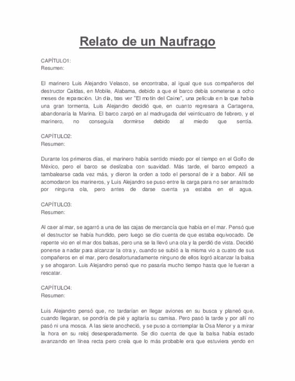 ¿Qué le pasó al náufrago?