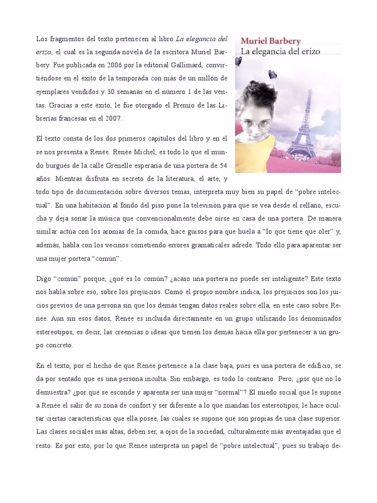 ¿Qué temas aborda la novela la elegancia del erizo?
