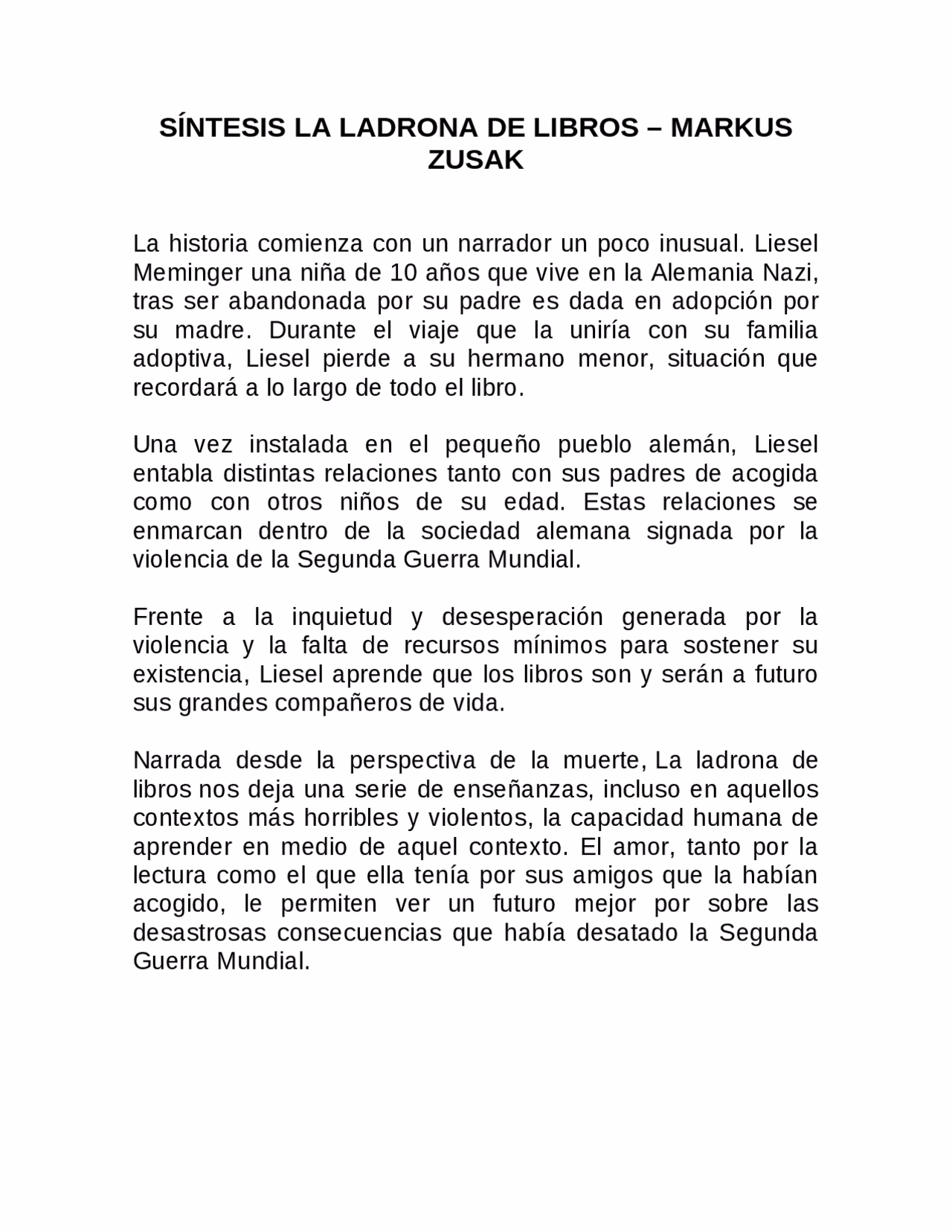 ¿Qué es la ladrona de libros?