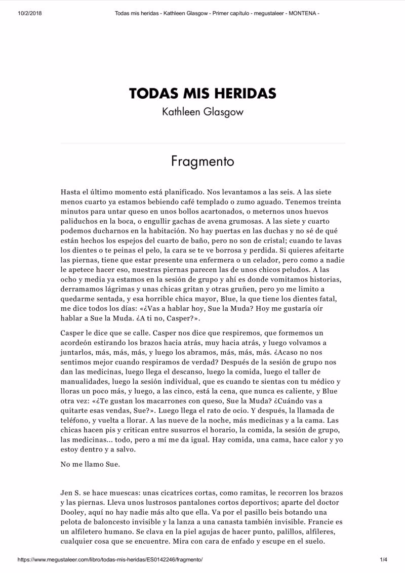 ¿Qué tan bueno es el libro todas mis heridas?