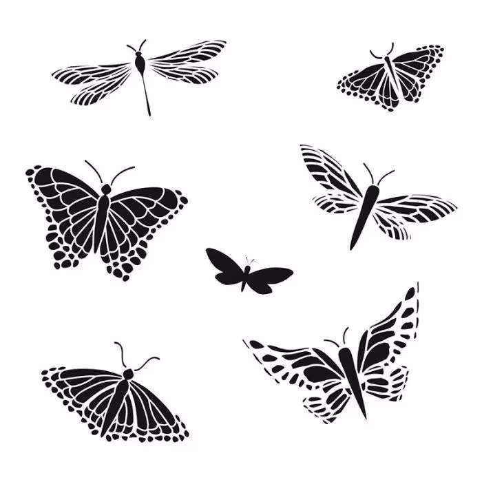 ¿Cuáles son los diferentes tipos de stencils de mariposas?