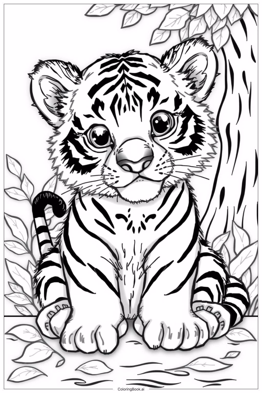 ¿Cómo descargar un dibujo de Tigre para pintar?