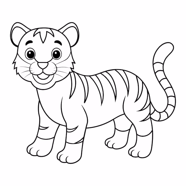 ¿Cómo descargar un dibujo de Tigre para pintar?
