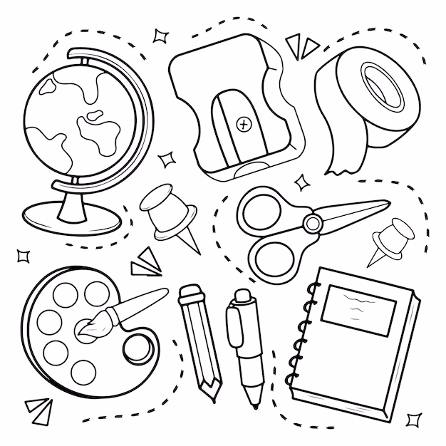 ¿Cómo imprimir y pintar dibujos de útiles escolares?